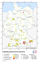 Karte mit mitteltiefen geothermischen Standorten