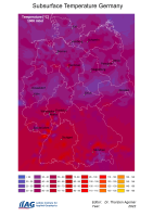 Temperatur von Deutschland bei einer Tiefe von -1000m NN