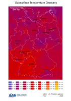 Temperatur von Deutschland bei einer Tiefe von -1500m NN