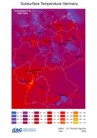 Temperatur von Deutschland bei einer Tiefe von -2500m NN