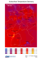 Temperatur von Deutschland bei einer Tiefe von -3000m NN
