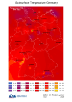 Temperatur von Deutschland bei einer Tiefe von -3500m NN
